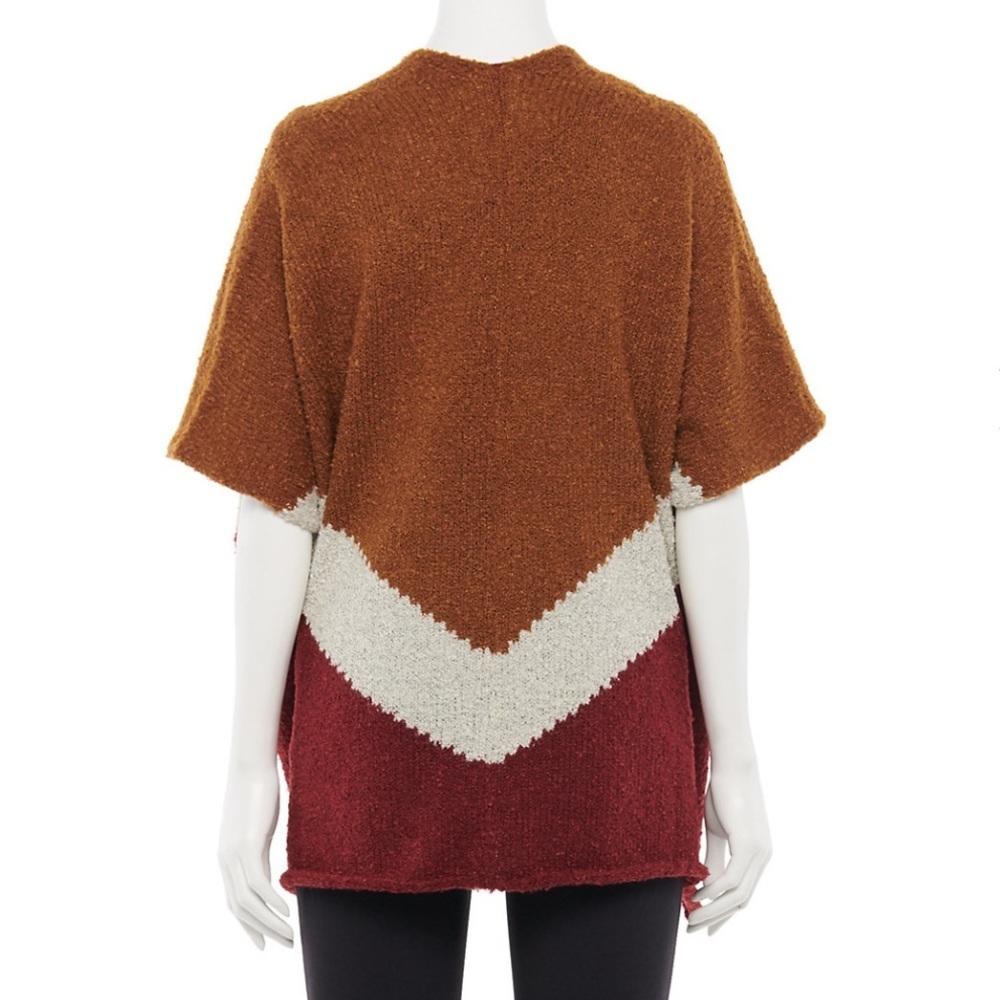 🍁Women’s Colorblock Ruana one size - Picture 10 of 11